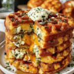 Cheddar Jalapeño Cornbread Waffles recipe