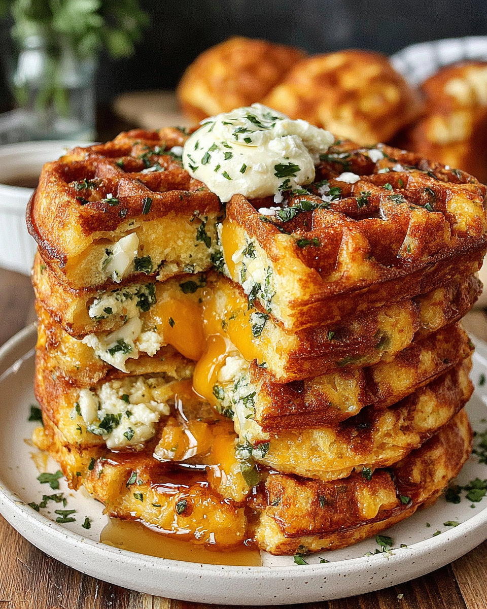 Cheddar Jalapeño Cornbread Waffles with lemon-pepper — Quick