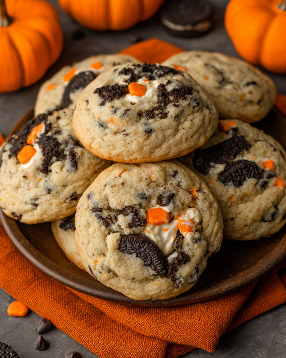 Creamy Halloween Oreo Stuffed Chocolate Chip Cookies for busy