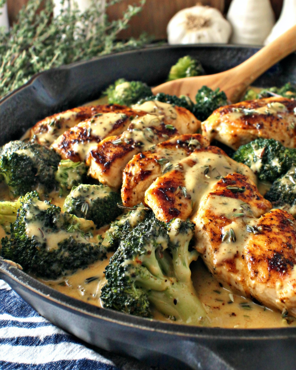 How to Make Creamy Garlic Chicken & Broccoli Skillet at Home