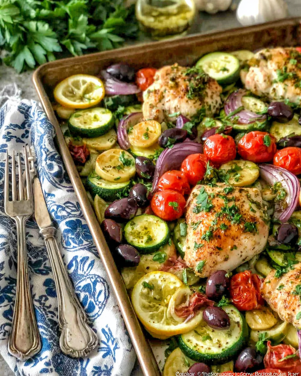 How to Make Sheet Pan Mediterranean Chicken & Zucchini at Home