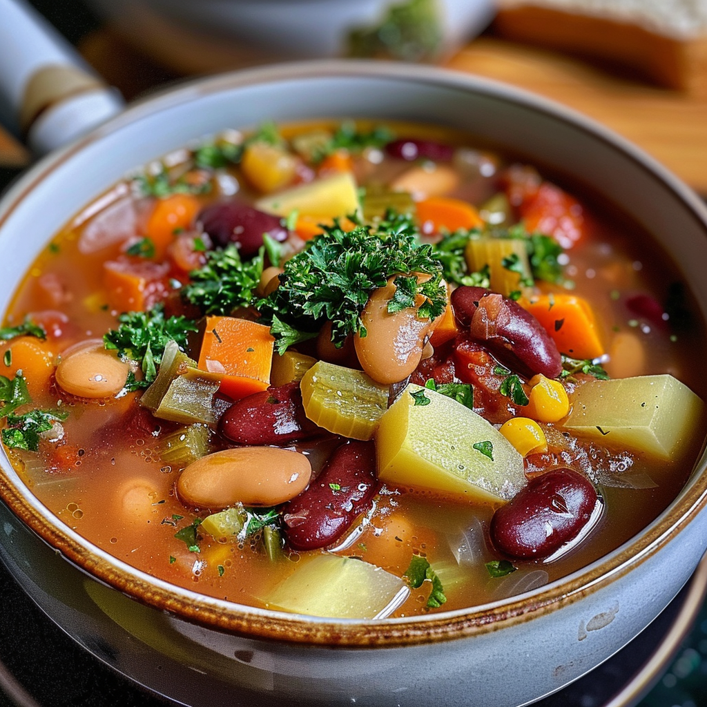 Three-Bean Vegetable Soup recipe