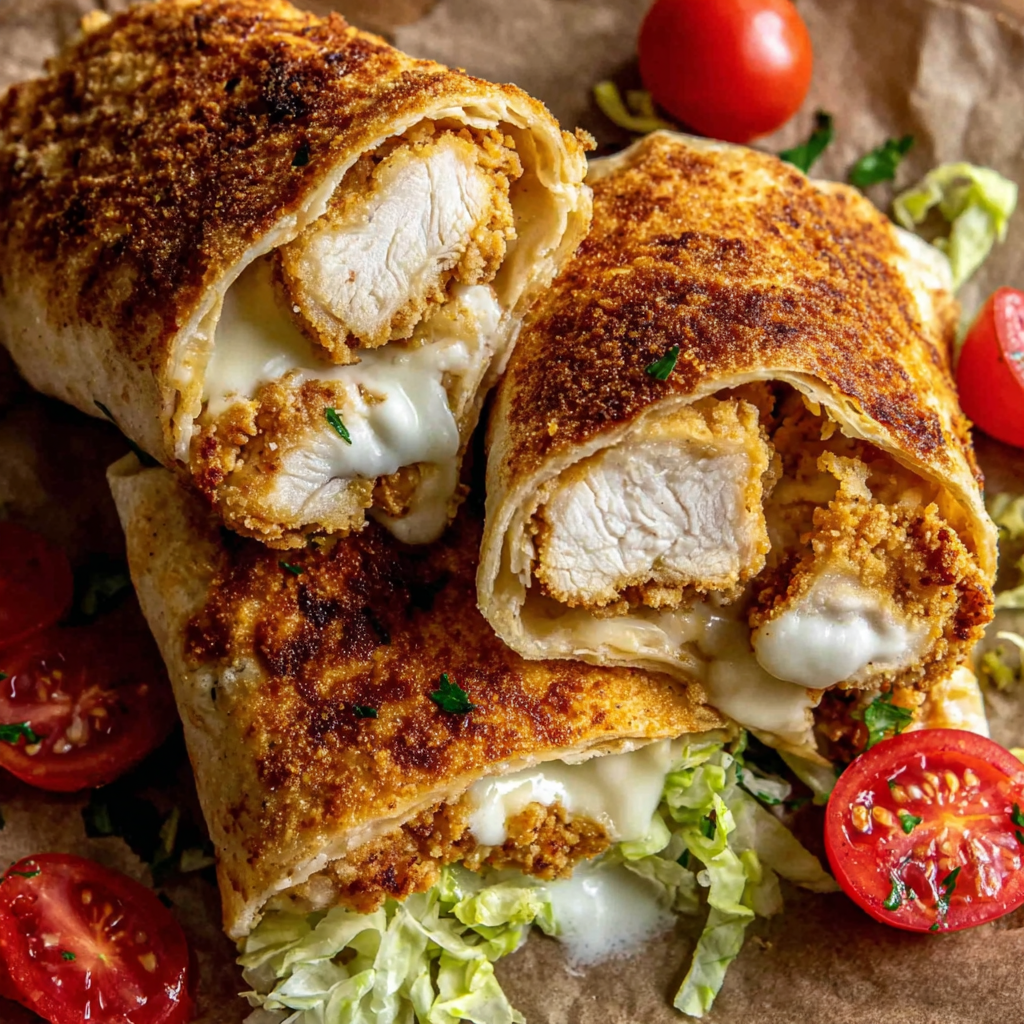 Crispy Air Fryer Chicken and Mozzarella Wraps for Dinner