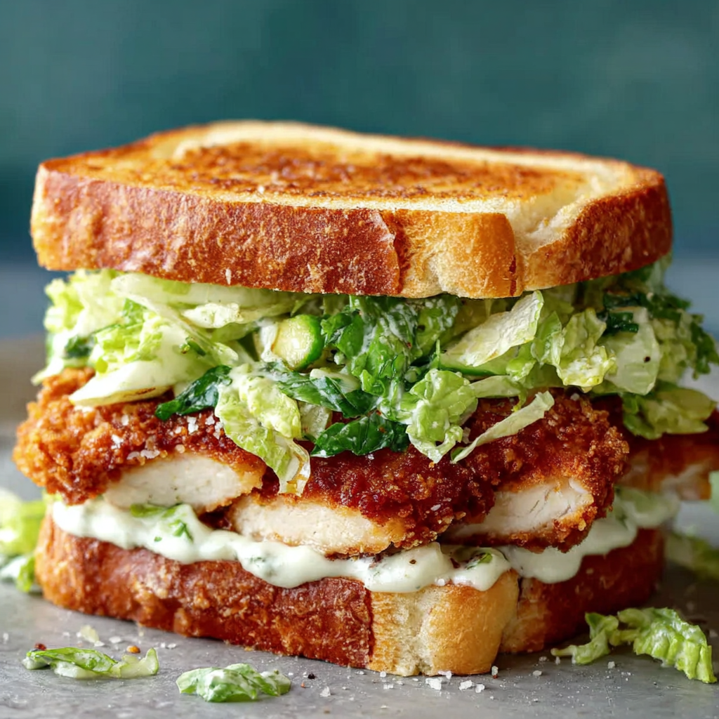 Crispy Chicken Caesar Sandwich – Crunchy & Flavorful
