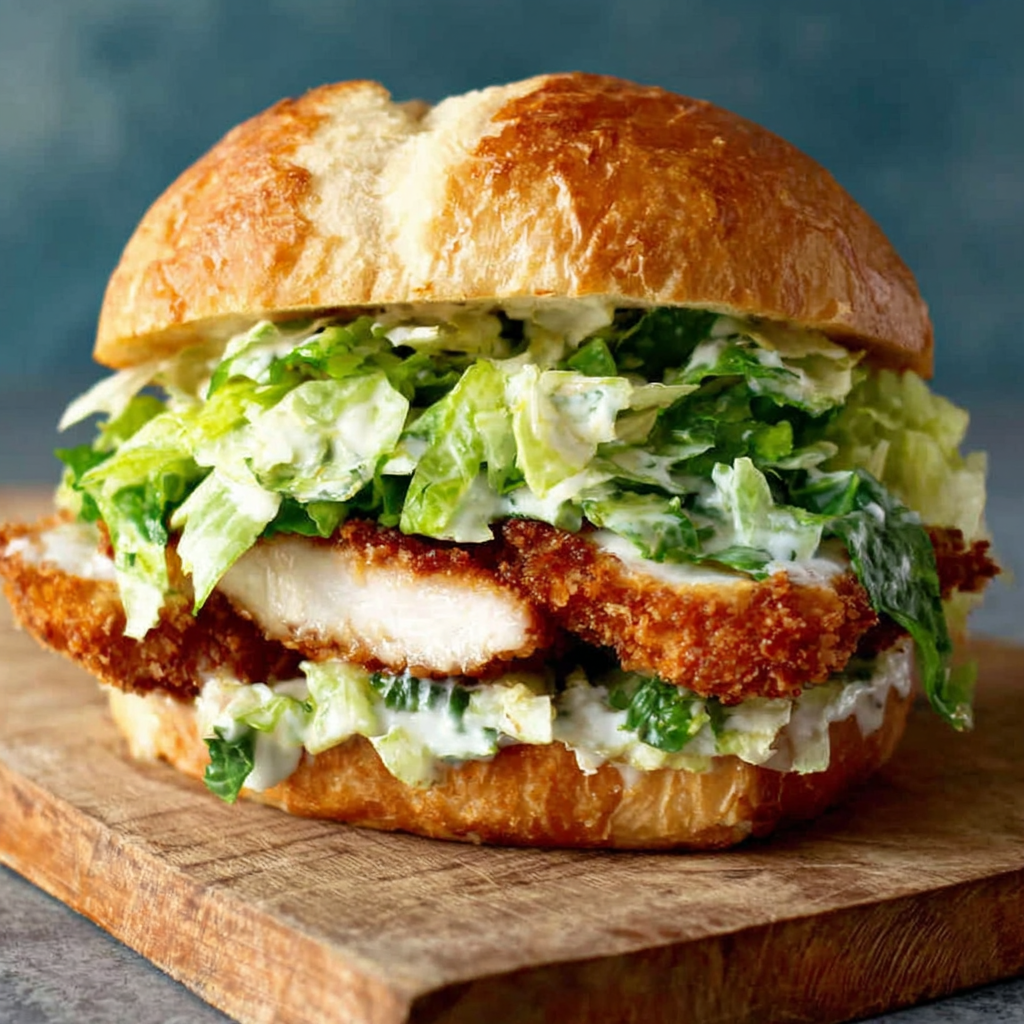 Crispy Chicken Caesar Sandwich – Crunchy & Flavorful