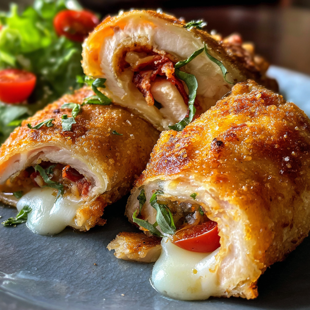 Crunchy Crispy Air Fryer Chicken & Mozzarella Wraps