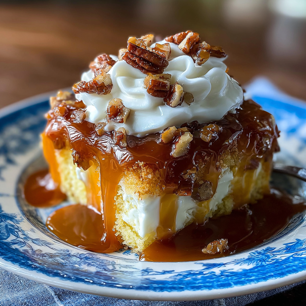 Decadent Pumpkin Caramel Bourbon Poke Cake Recipe