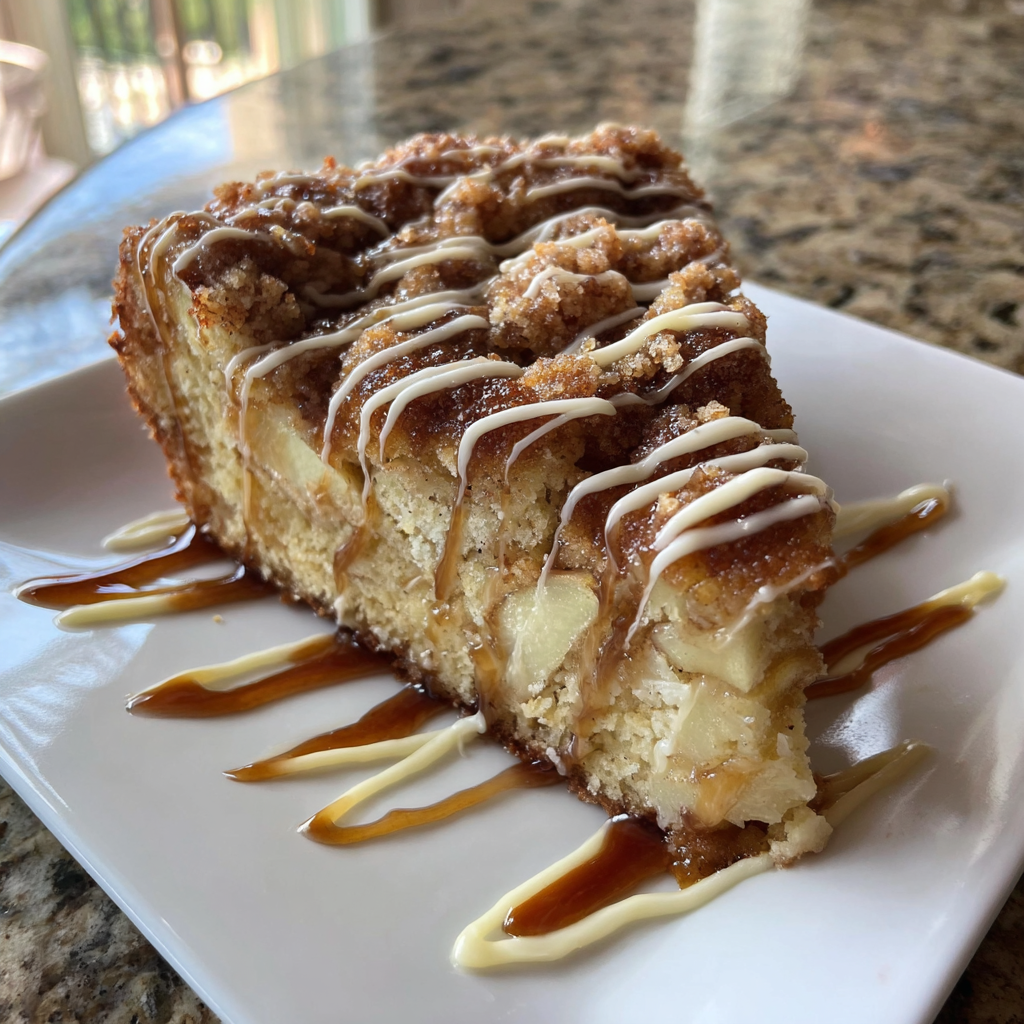 Delicious Apple Crumb Cake with Cinnamon Drizzle