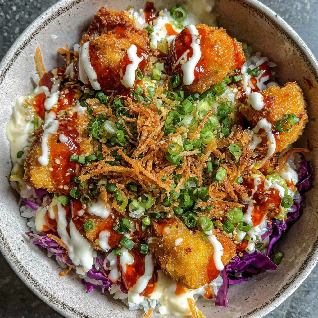 Delicious Bang Bang Chicken Bowl with Creamy Sauce