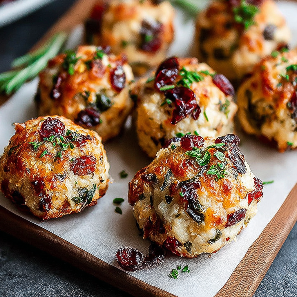 Delicious Cranberry & Turkey Stuffing Balls Recipe
