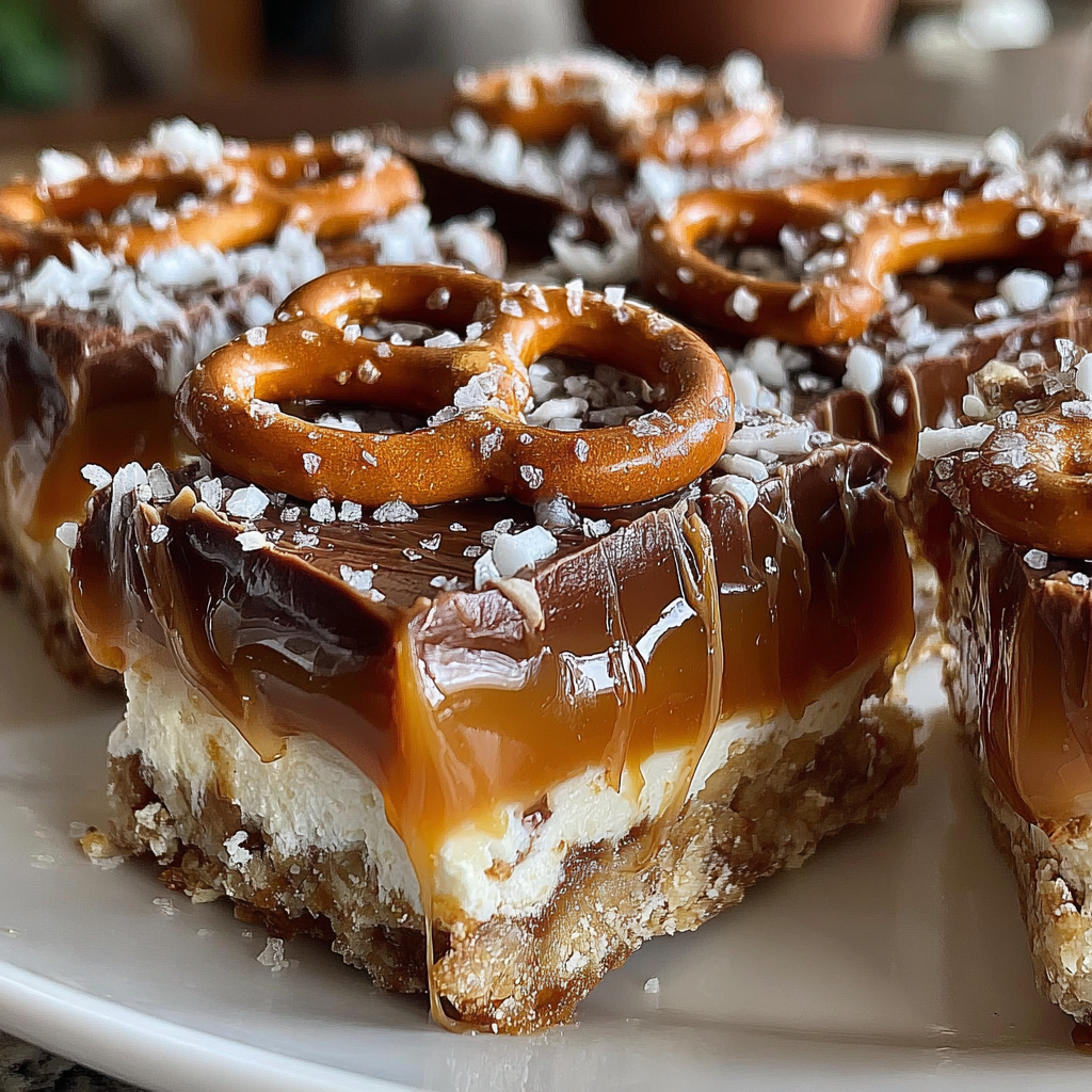 Indulgent No-Bake Salted Caramel Pretzel Bars for Cravings