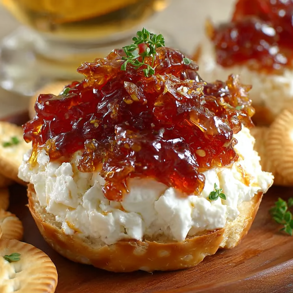 Quick Pepper Jelly Cream Cheese Appetizer Dip and Bites