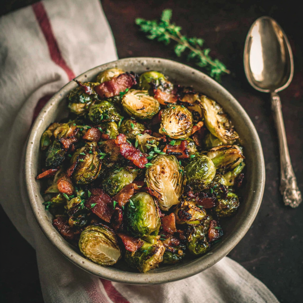 Savory Brussels Sprouts with Crispy Bacon Delight
