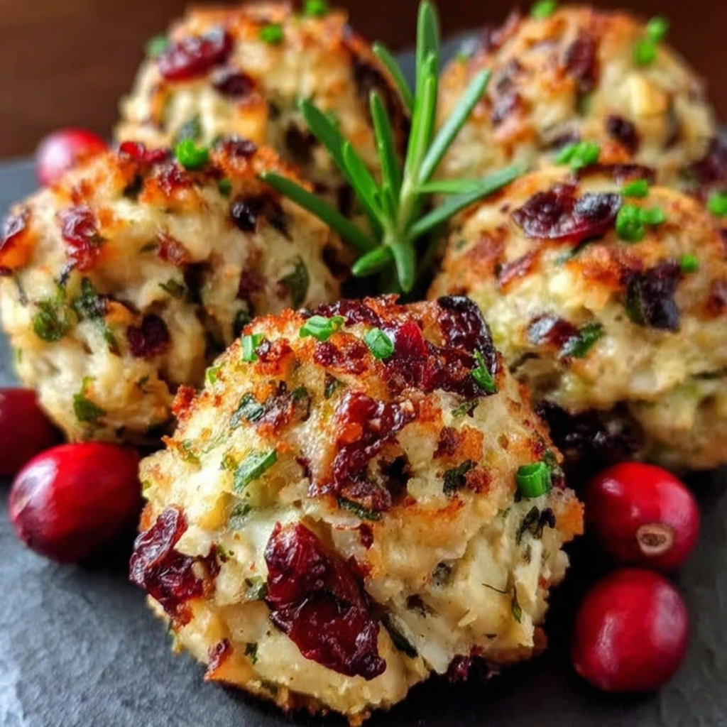 Savory Cranberry Turkey Stuffing Balls for Anytime Delight