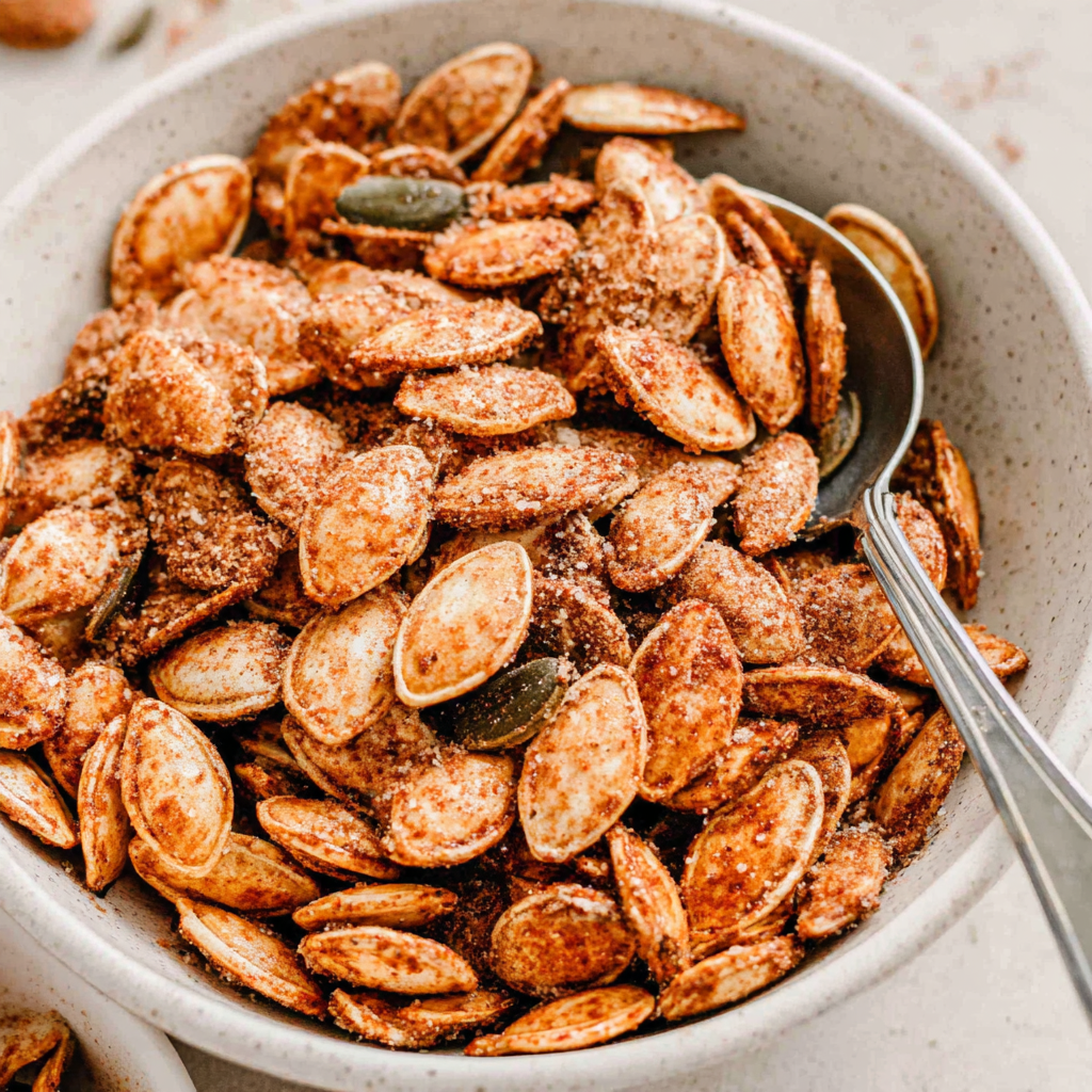 Cinnamon Sugar Roasted Pumpkin Seeds Delight