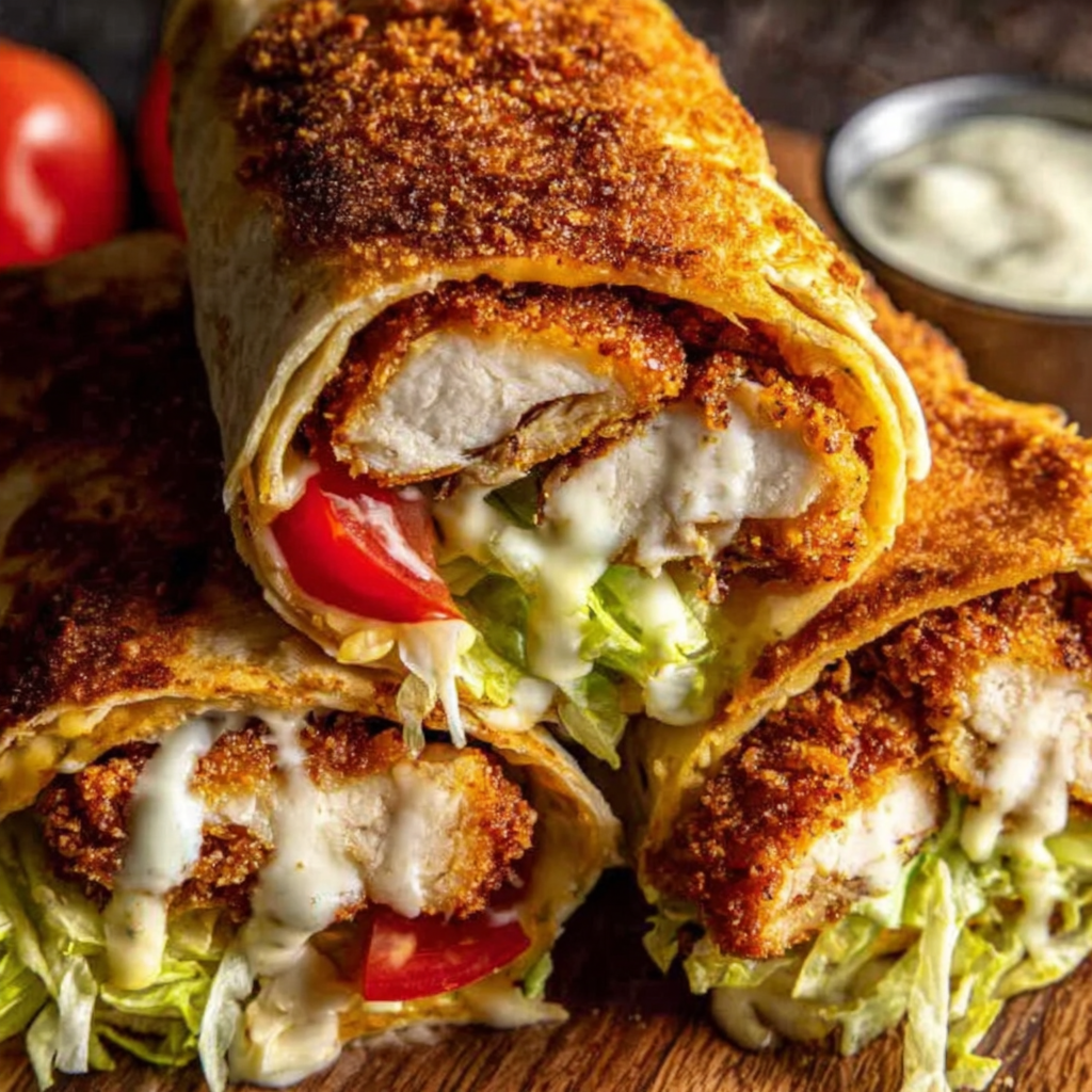 Crispy Air Fryer Chicken & Mozzarella Wraps Recipe