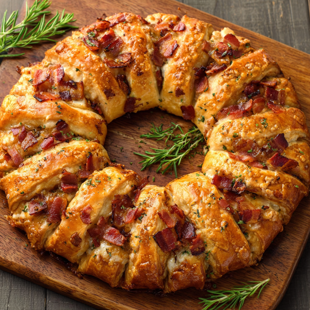 Delicious Bacon Brie Crescent Wreath for Celebrations