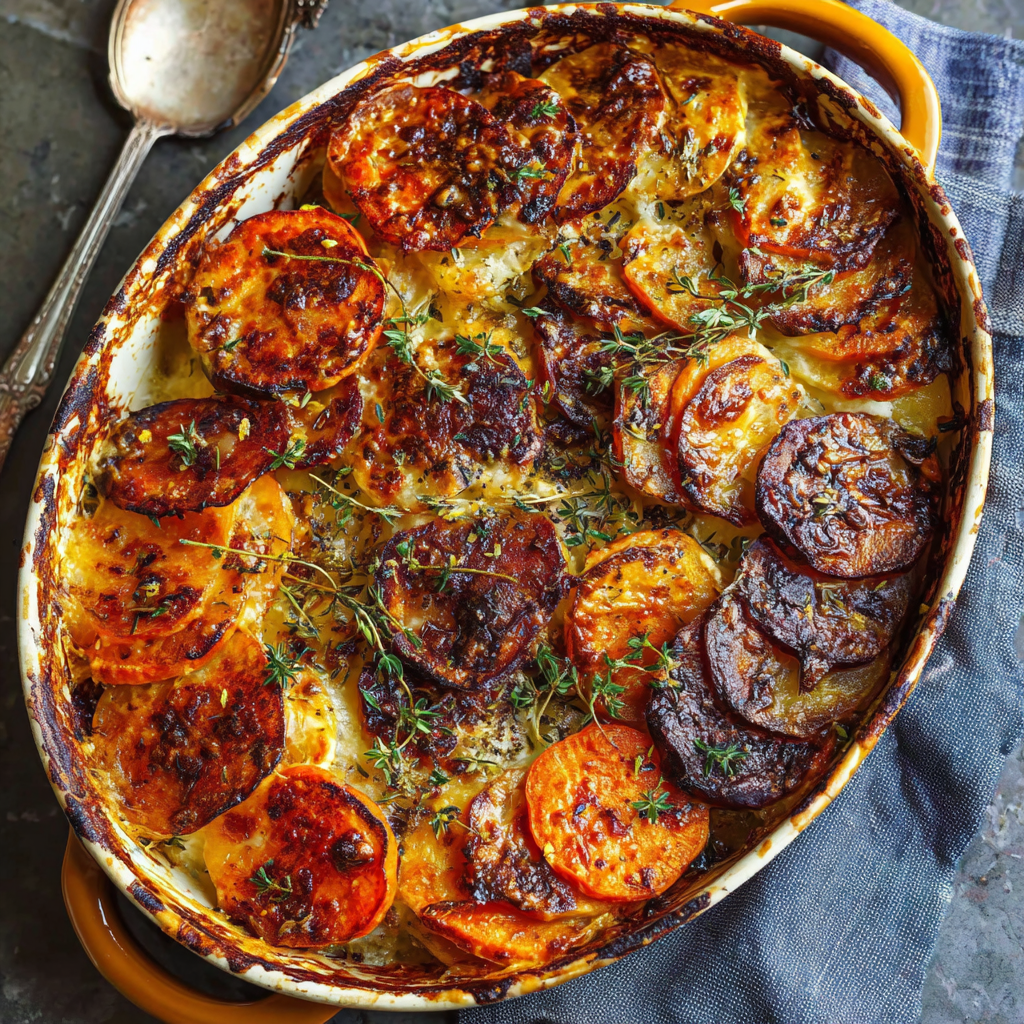 Deliciously Cheesy Root Vegetable Gratin for Comfort