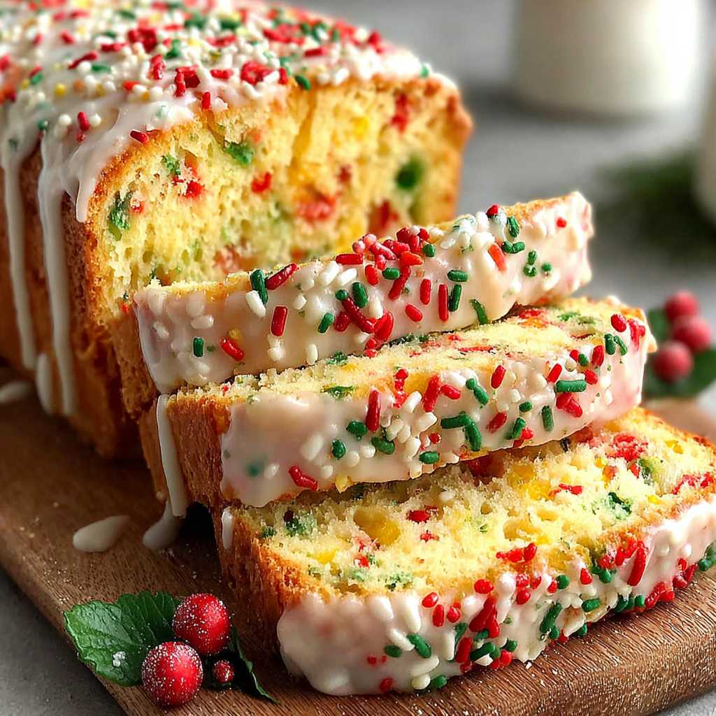 Festive Buttermilk Bread with Christmas Sprinkles