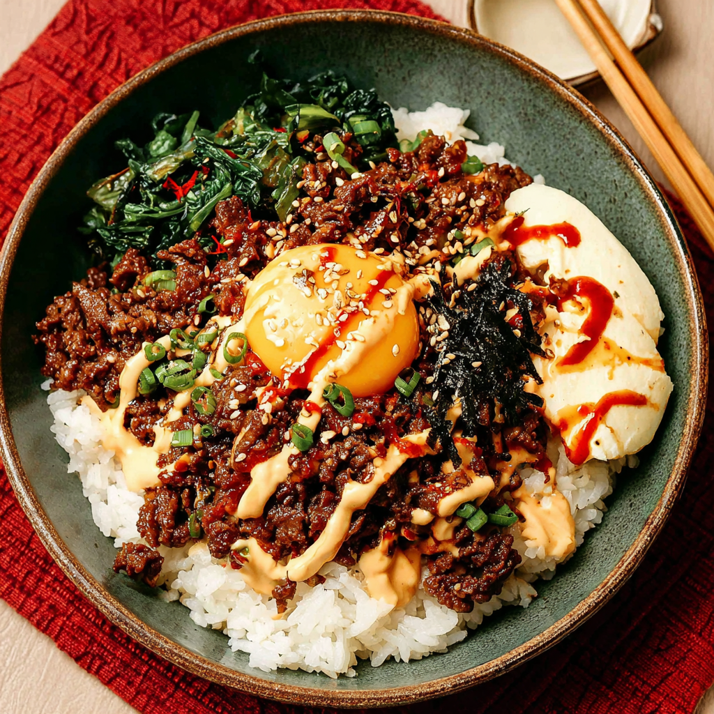 Korean Beef Bulgogi Bowls with Creamy Gochujang Sauce