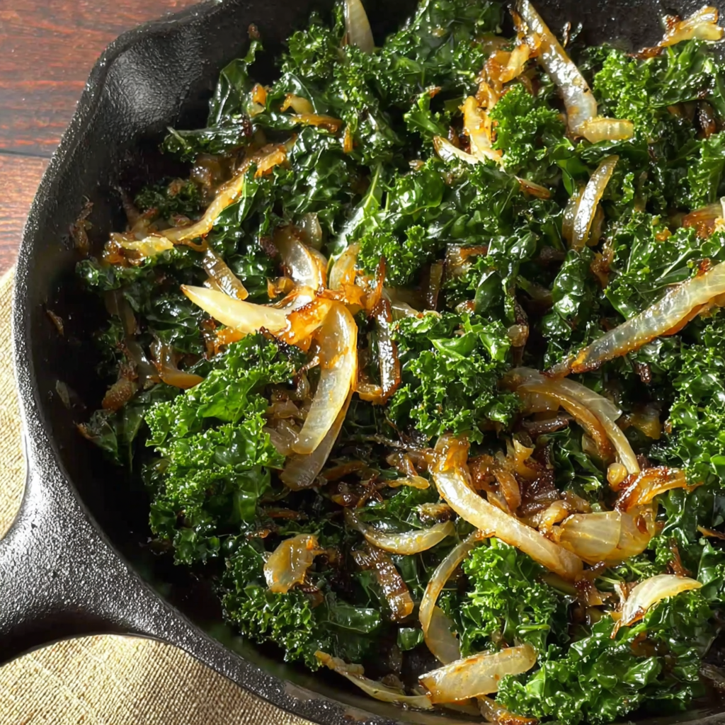 Sautéed Kale with Caramelized Onions for Flavorful Dishes