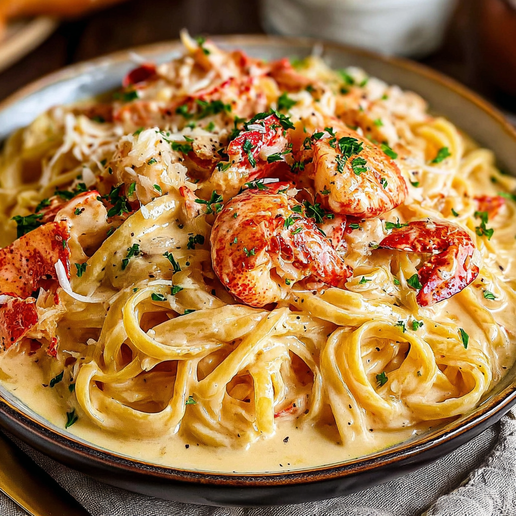 Cajun Seafood Alfredo with Lobster and Crab