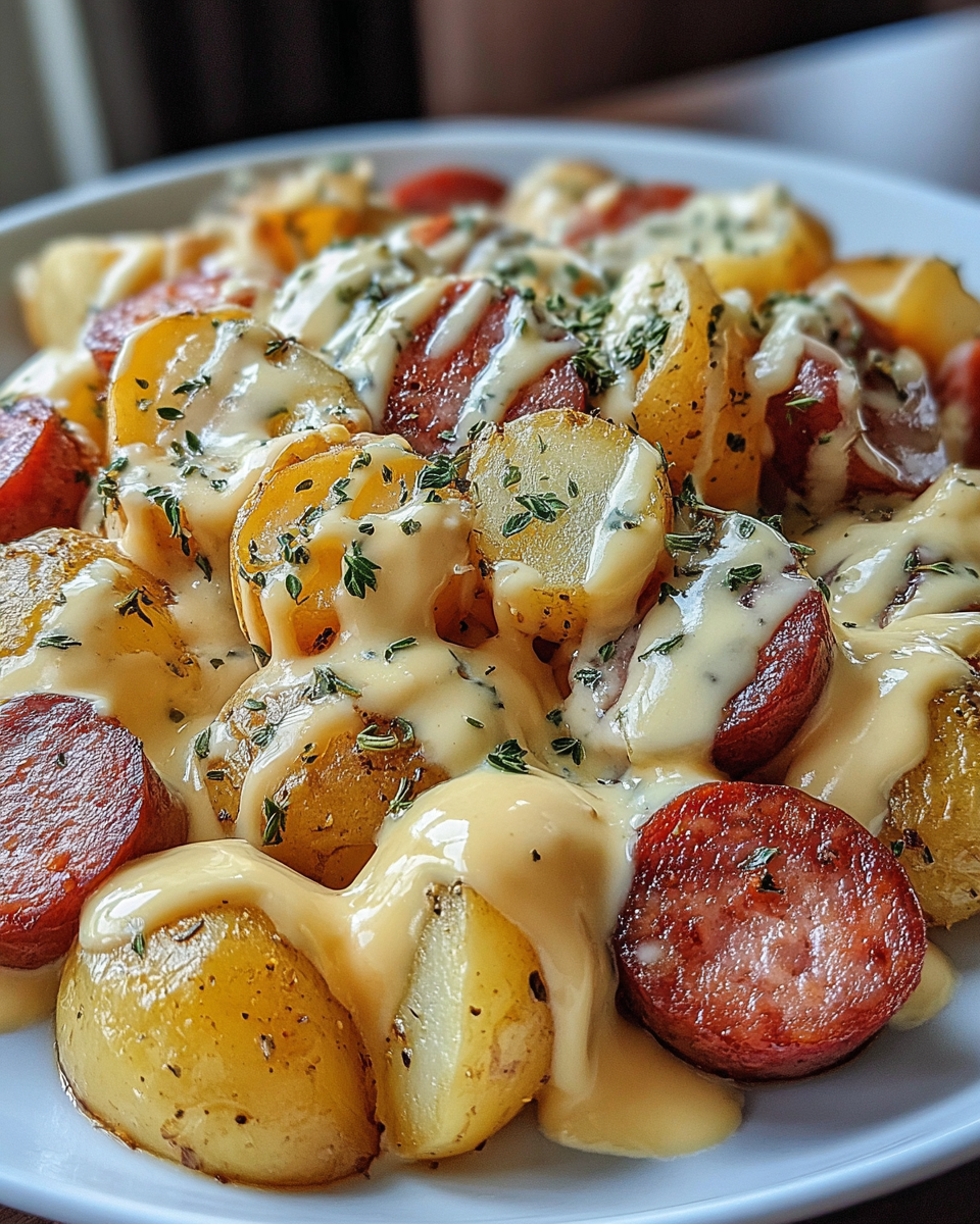 Creamy Cheesy Ranch Potatoes with Smoked Sausage