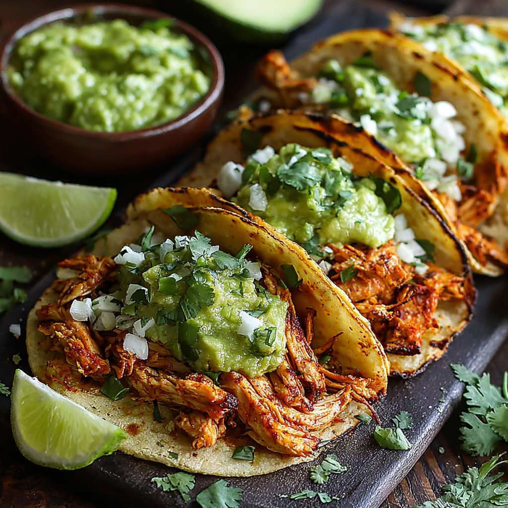 Crispy Poblano Chicken Tacos with Avocado-Jalapeño Salsa