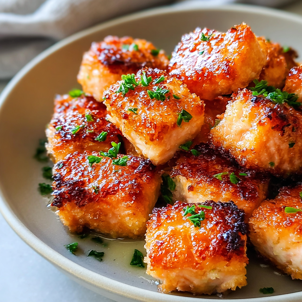 Crispy Salmon Bites Cooked in an Air Fryer