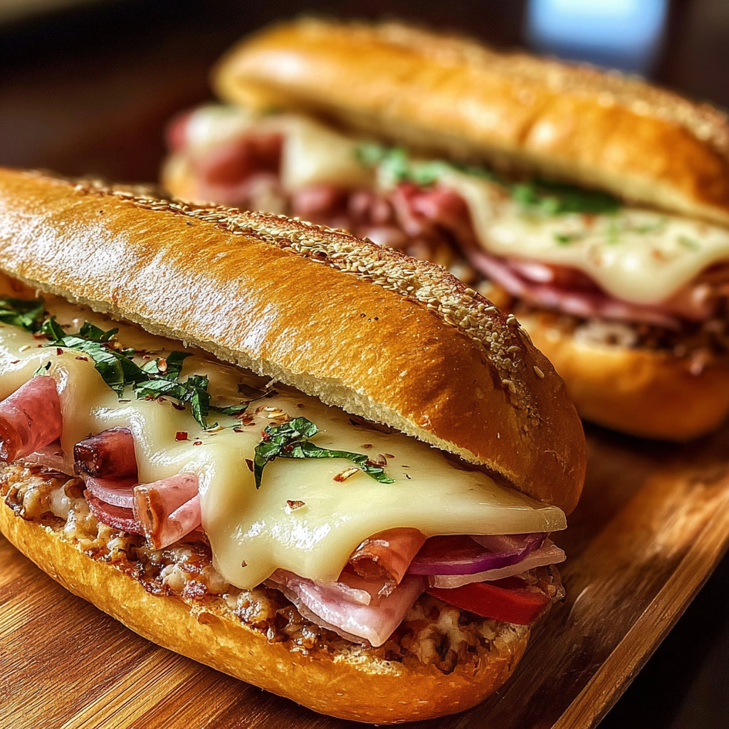 Delicious One-Pan Baked Italian Sub Sandwiches