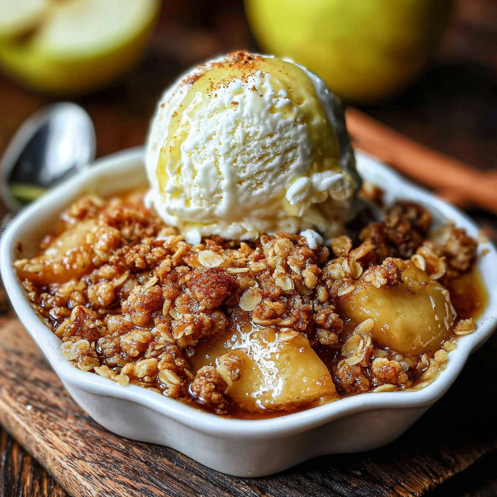 Delightful Warm Spiced Baked Apple Crumble