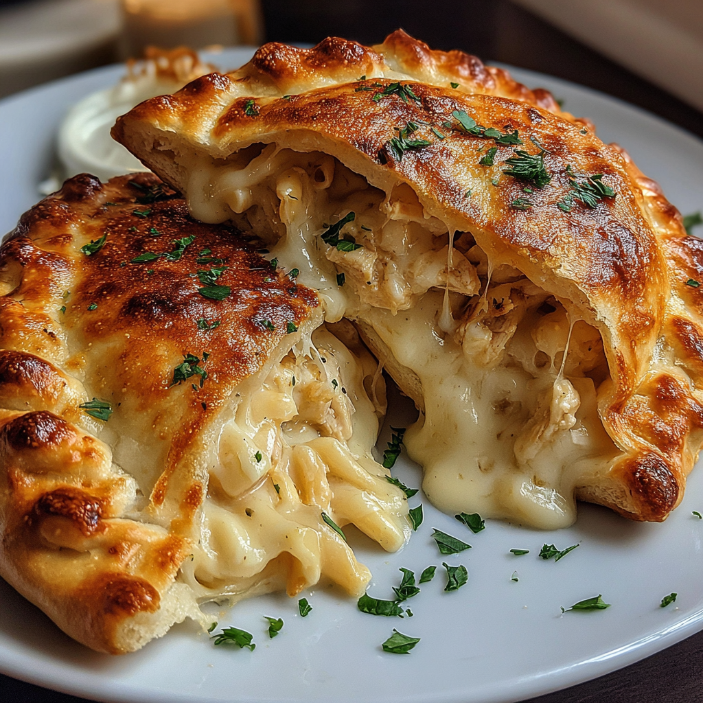 Savory Chicken Alfredo Air Fryer Calzones