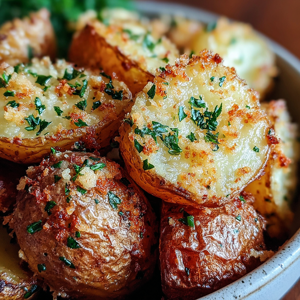 Crispy Garlic Parmesan Roasted Potatoes