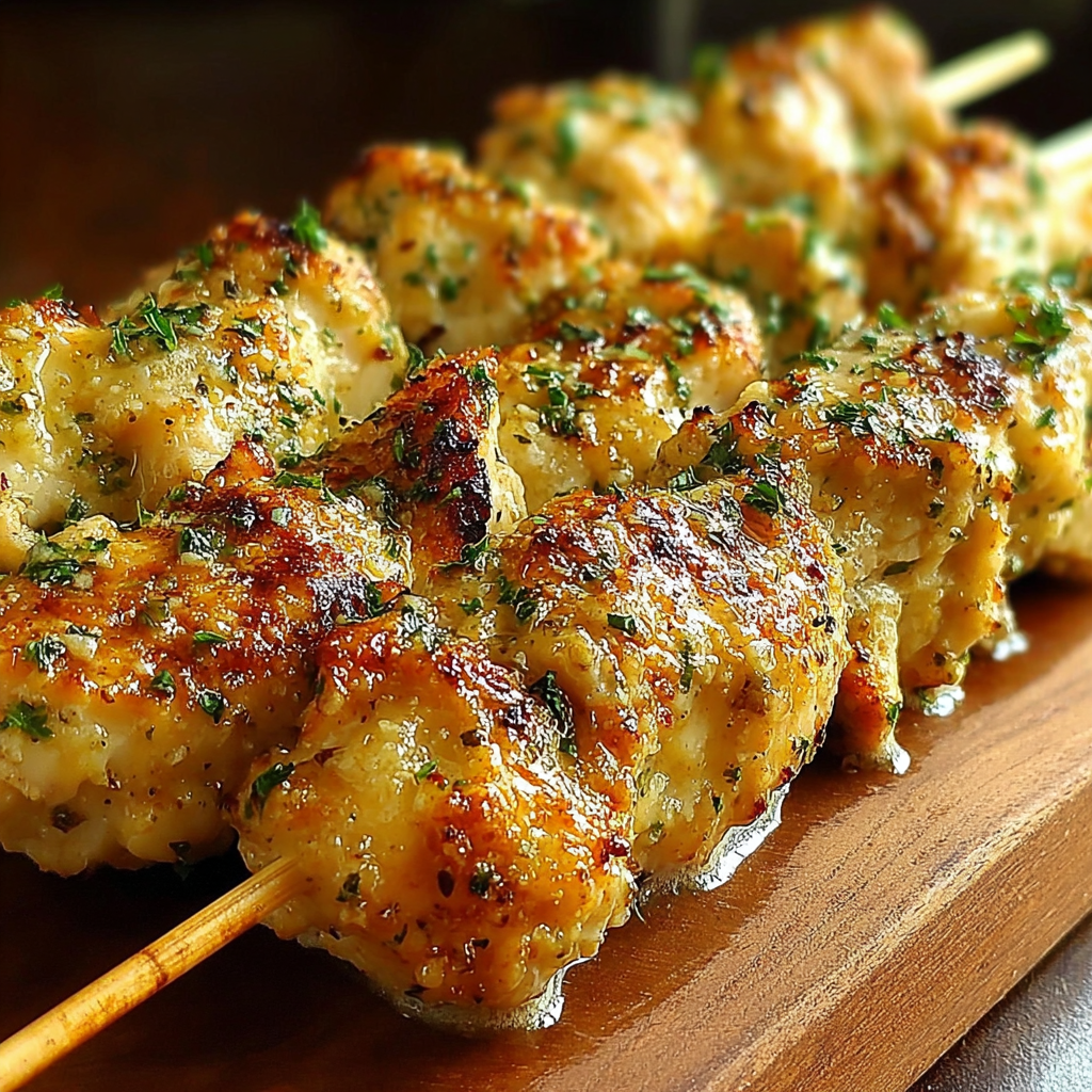 Delicious Garlic Parmesan Chicken Skewers for Grilling