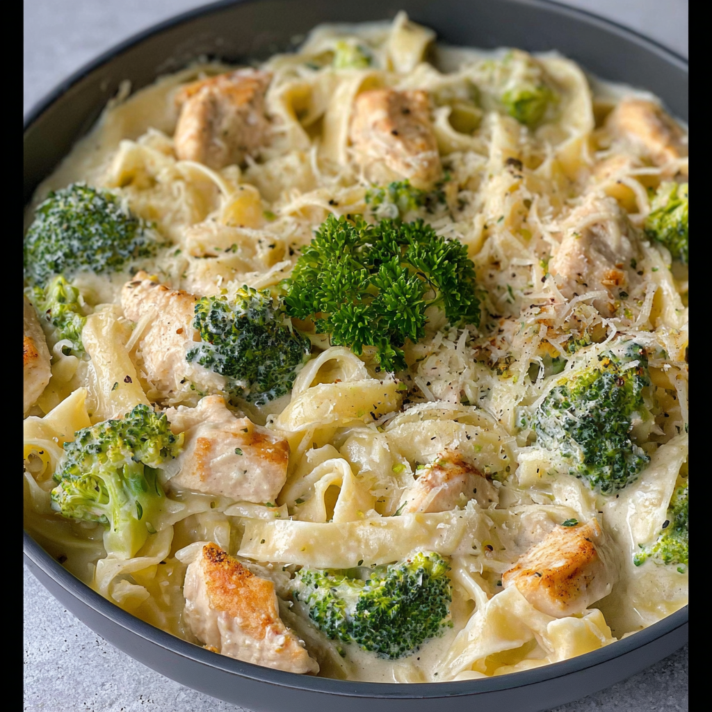 Enjoy Creamy Chicken Broccoli Alfredo Tonight