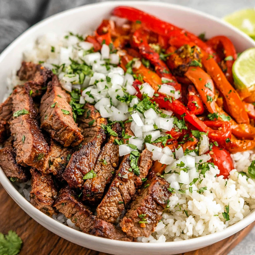 Flavorful High-Protein, Low-Carb Steak Fajita Bowl