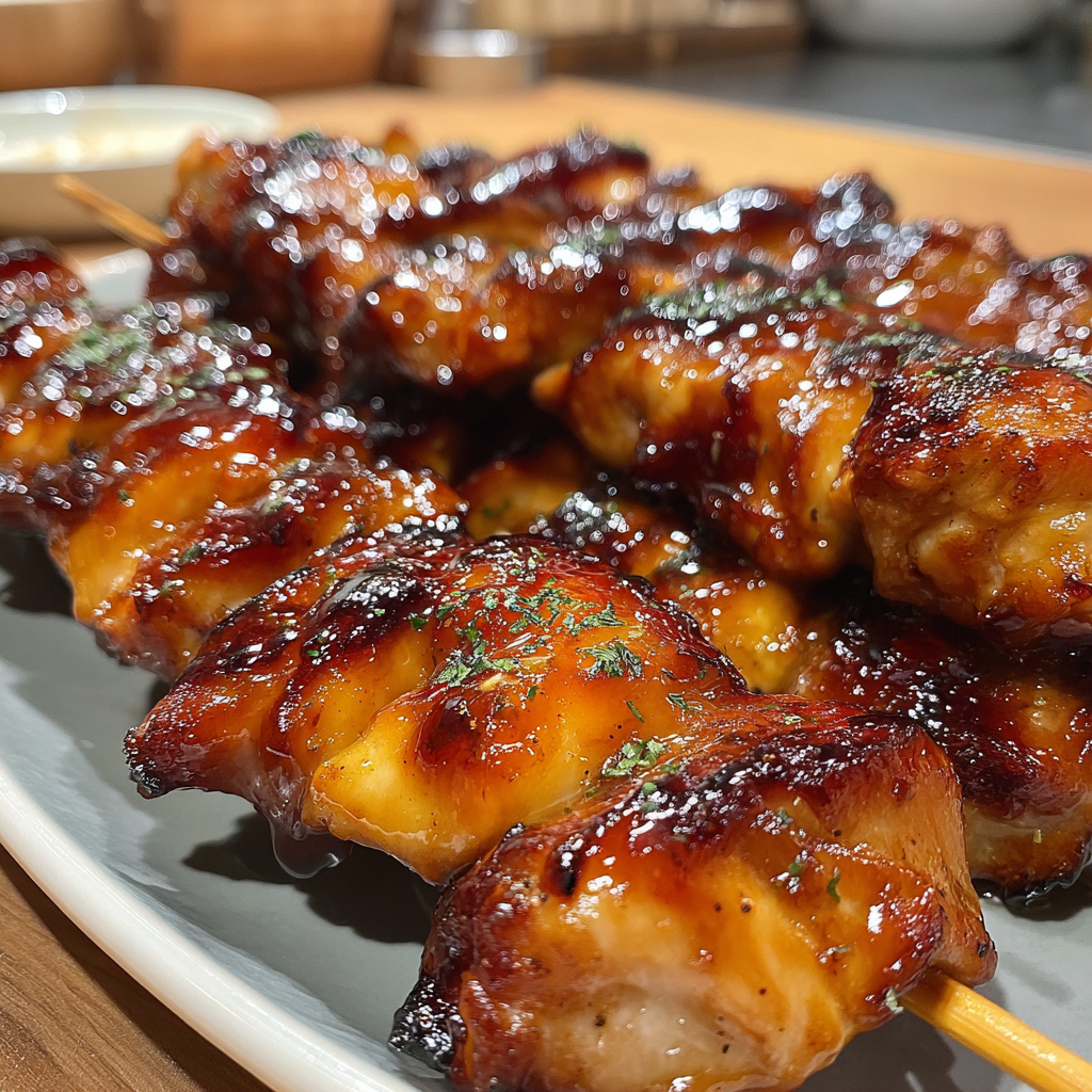 Peach Bourbon Glazed Chicken Skewers for Summer Grilling