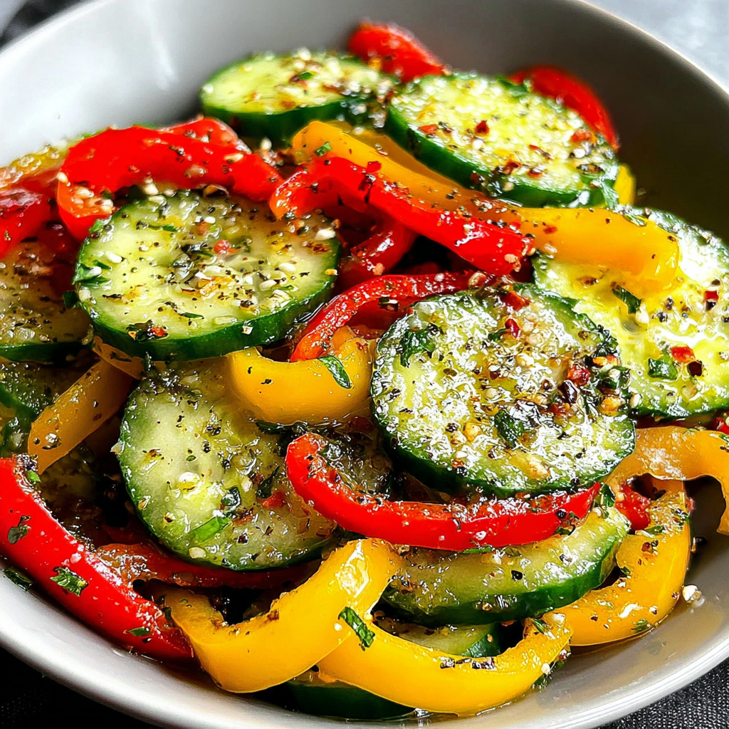 Refreshing Cucumber and Sweet Pepper Salad Delight