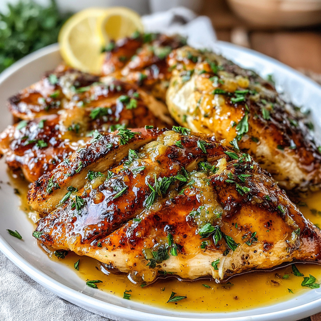 Savory Baked Chicken with a Honey Mustard Glaze