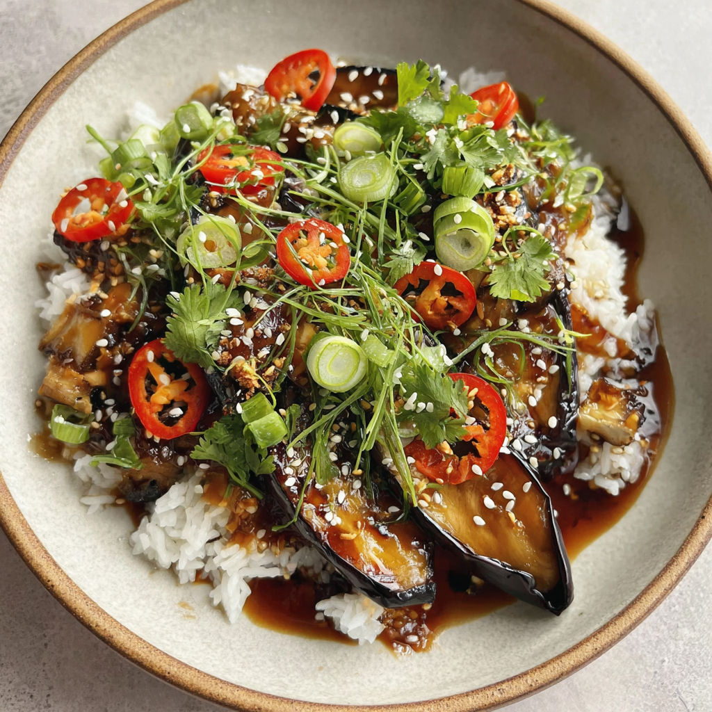 Savory Miso Aubergine with a Flavorful Twist