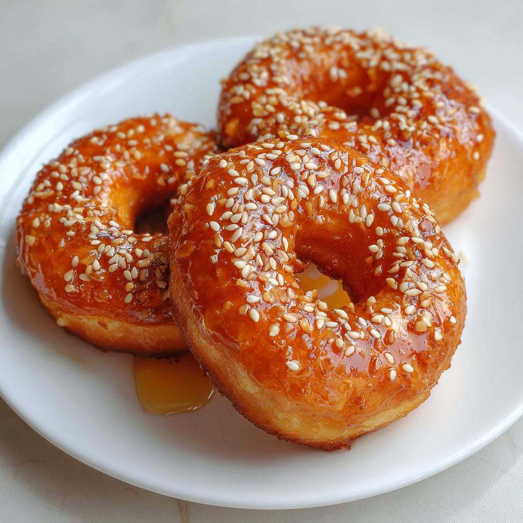 Delightful Carnival Donuts with Honey and Sesame