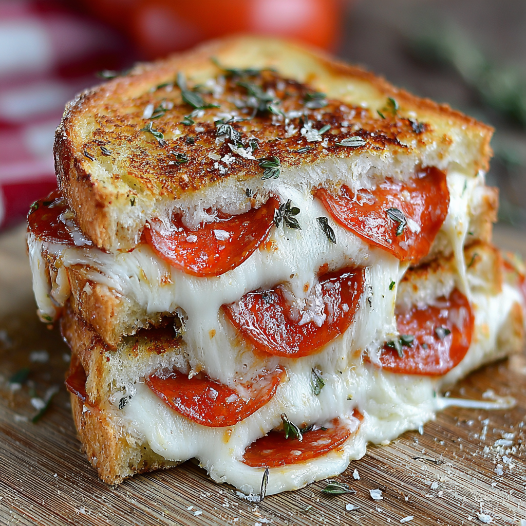 Pepperoni Pizza Grilled Cheese Delight