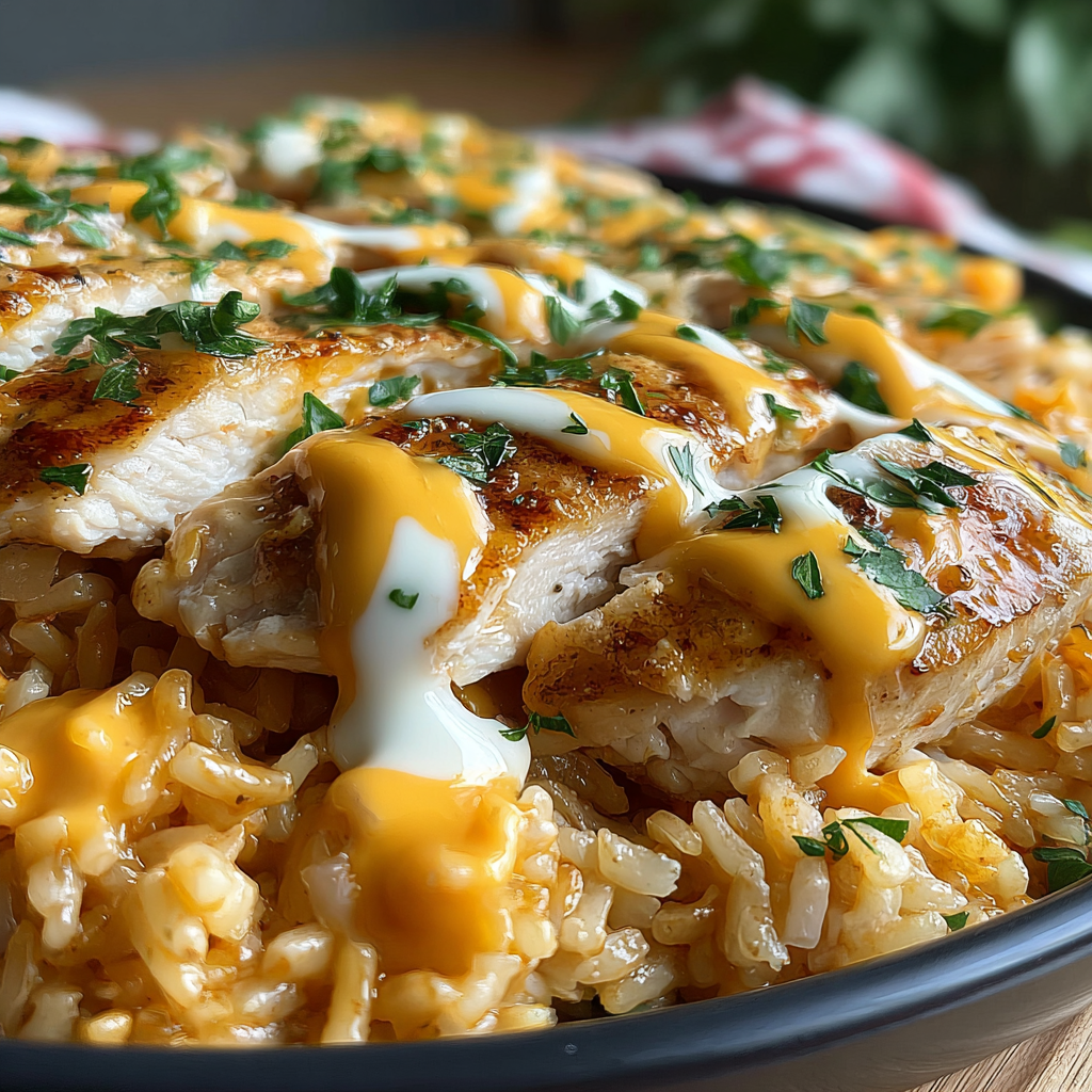 Rich and Creamy Cheesy Chicken and Rice Delight